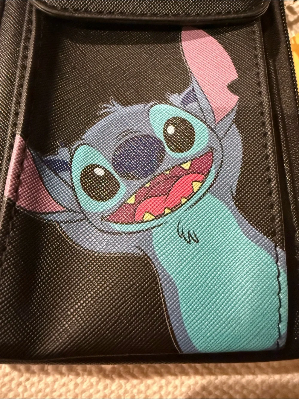 Disney Black Crossbody Bag with Blue Stitch Graphic